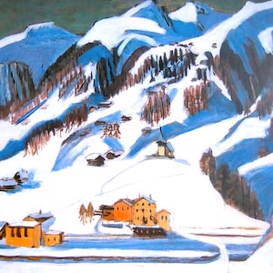 ERNST LUDWIG KIRCHNER | Druckbare Wandkunst | Ski-Geschenke | Schweiz Kunstdruck | Ski-Wand-Dekor | Schneelandschaft | Digital |5x7"|5x5"|085