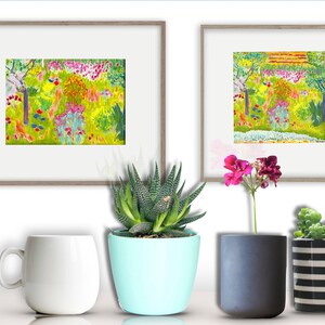 PIERRE BONNARD Little Printable Garden landscape Trees and Flowers Lime Green and Pink Kitchen Wall Art Instant Digital 5x7 089 image 5