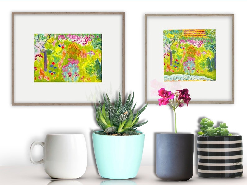 PIERRE BONNARD Little Printable Garden landscape Trees and Flowers Lime Green and Pink Kitchen Wall Art Instant Digital 5x7 089 image 5