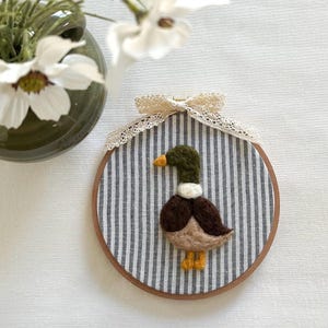 Duck Needle Felted Embroidery Hoop