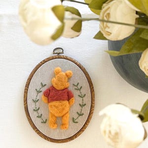 Winnie The Pooh Felted Embroidery Hoop