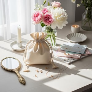 7x9 cm cotton pouches for jewelry, sweets and gifts | for rings, necklaces, bracelets and earrings | Refined packaging