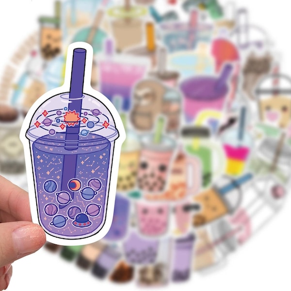 25 stickers kawai lot d'Autocollants mignons boisson milkshake, tasse pour décoration, cadeau, bullet journal ou bricolage