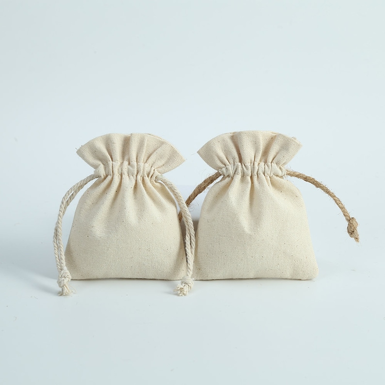 50 pochons ou sac en coton de 7 x 9 cm avec ou sans logo pour emballages, cadeaux ou bijoux image 2