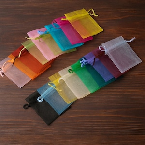 Set of organza bags or pouches for small gifts, for jewelry, sweets or guest gifts
