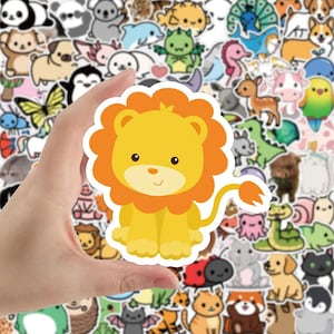 Lot de 25 Stickers animaux Cartoon, Imperméables et Adorables