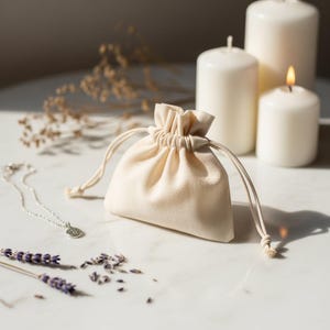 7x9 cm cotton pouch for jewelry, sweets and gifts | for rings, necklaces, bracelets and earrings | Refined packaging