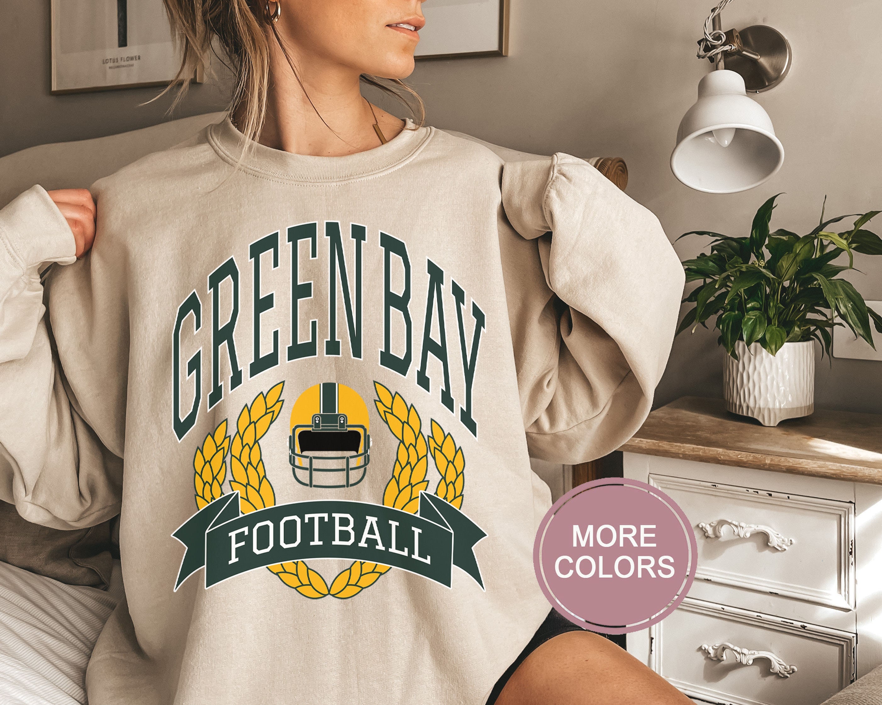 Retro Green Bay Packers Football Sweatshirt, Varsity Green Bay Sweatshirt