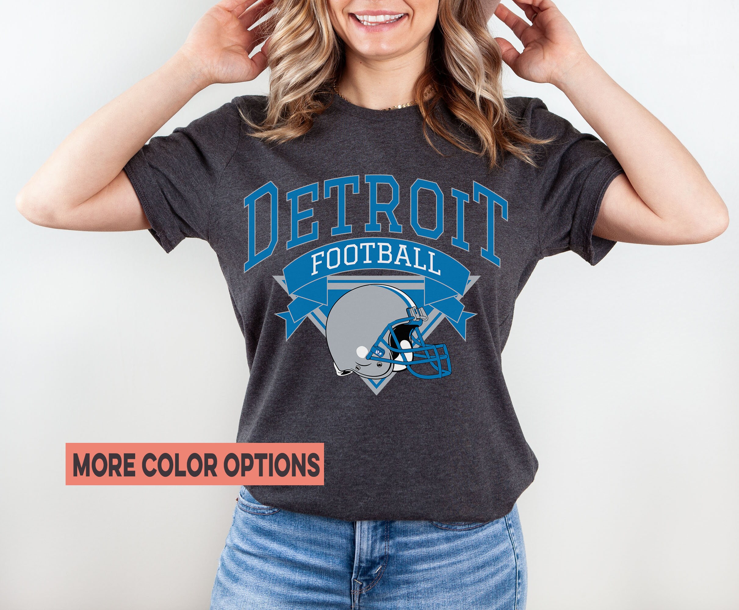 Detroit Football Shirt, Retro Detroit Shirt, Vintage Detroit Football Shirt