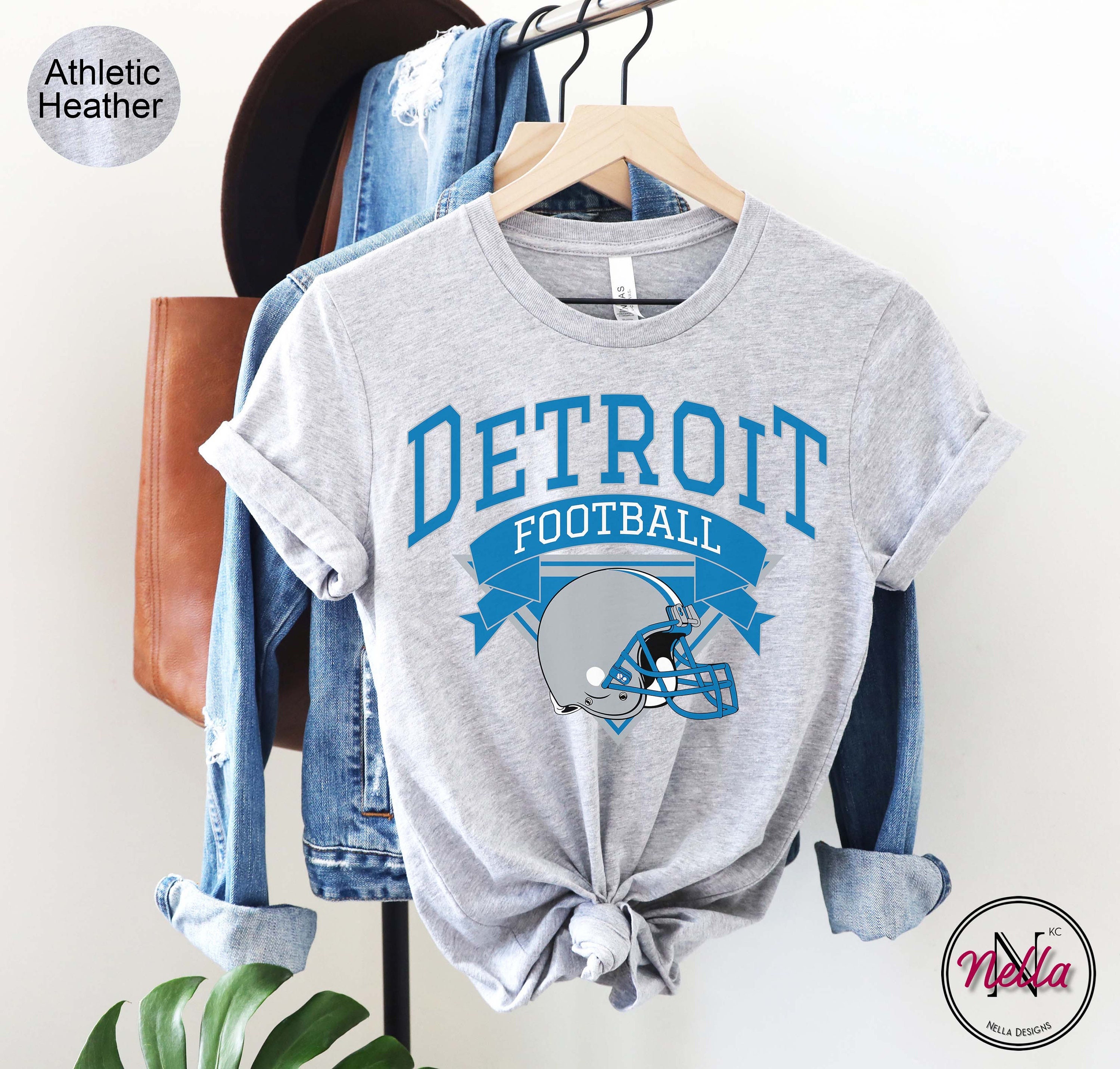 Detroit Football Shirt, Retro Detroit Shirt, Vintage Detroit Football Shirt