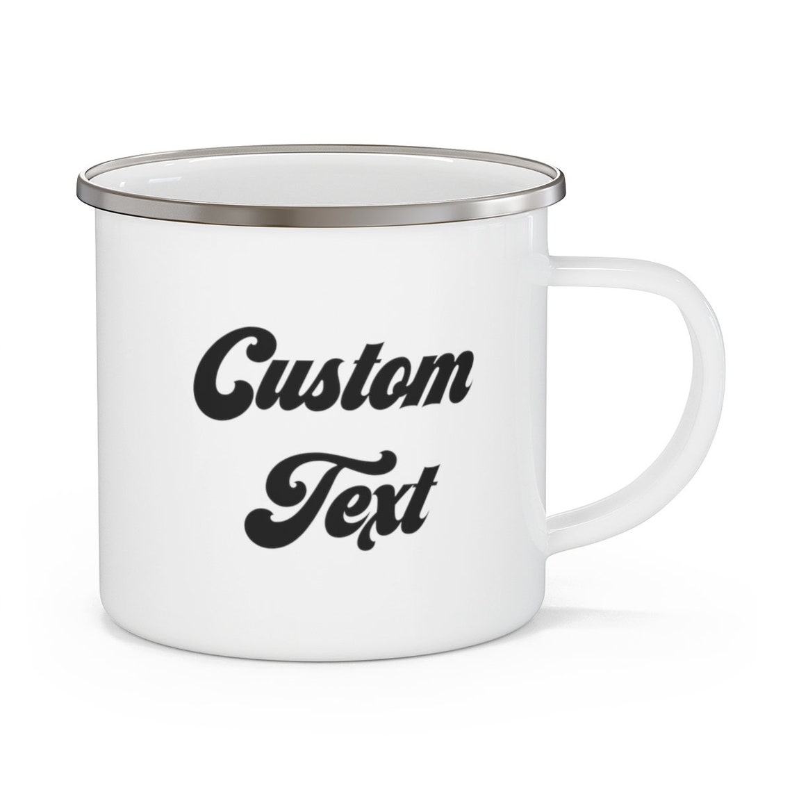 Custom Enamel Mug Custom Text Enamel Mug Corporate Gift Mug Etsy