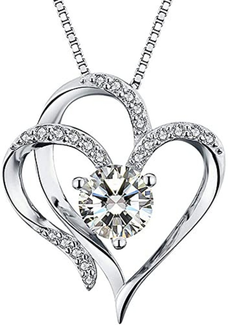 Heart Necklace 14K Gold Plated 5A Cubic Zirconia Pendant Necklaces for women