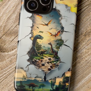 Dinosaur Phone Cases, Tough Phone Cover with Images of Dinosaurs | Jurassic Park Fans | Kids Case, Google | Pixel, Samsung Galaxy, Apple