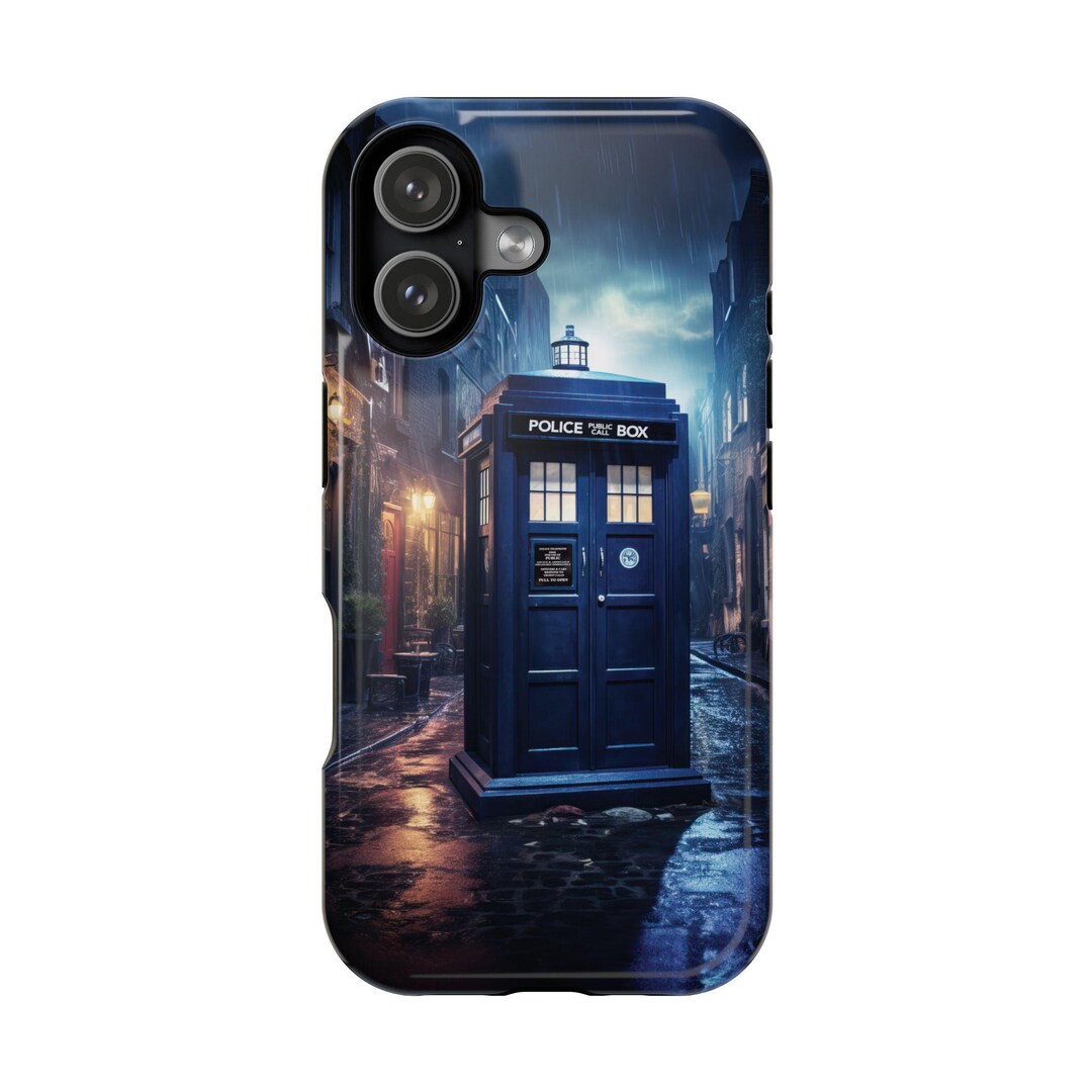 Police Box iPhone Case | Rainy UK Streets, Dr. Who Gift, Magsafe - Etsy