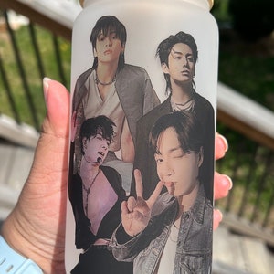 BTS Jungkook Themed Glass Can Tumbler