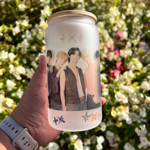 TXT Themed Glass Can Tumbler