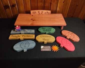 22 x 7.25 Inch Customizable Shelf Set seasonal, changeable, gift, small table for collectables.