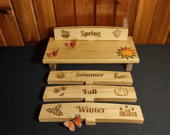 Low Profile Seasonal Shelf Spring Summer Winter Fall Display Table