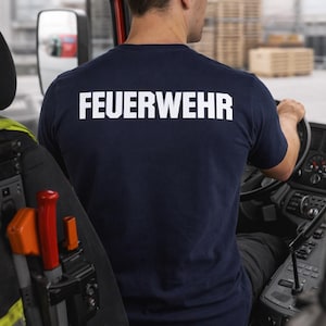 Feuerwehr Bügelaufkleber – Flexfolie zum Aufbügeln für Kleidung, Jacken & Taschen – Aufbügelmotiv in Rot, Weiß oder Schwarz – DIY groß