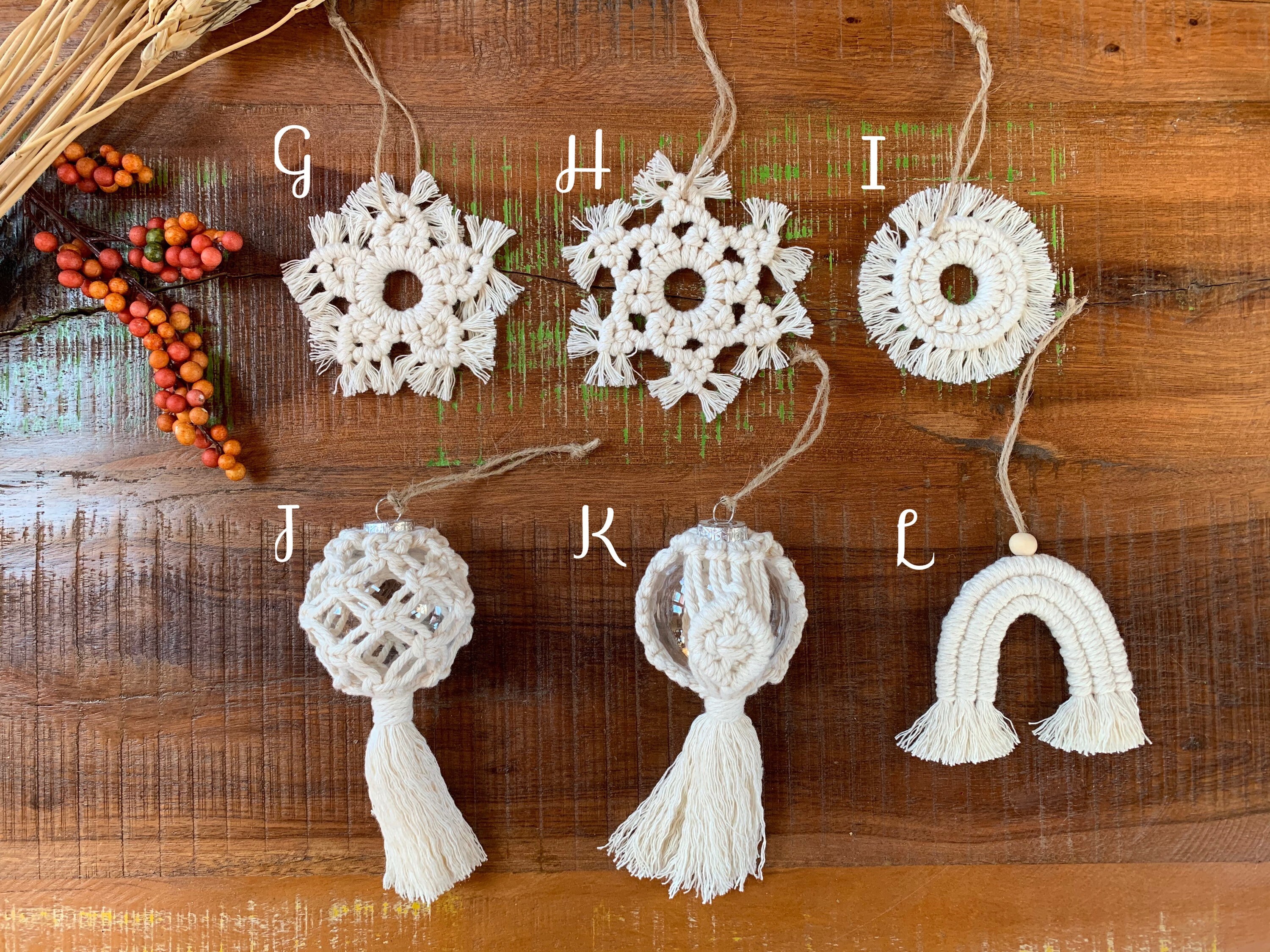 Macrame Christmas ornaments Etsy