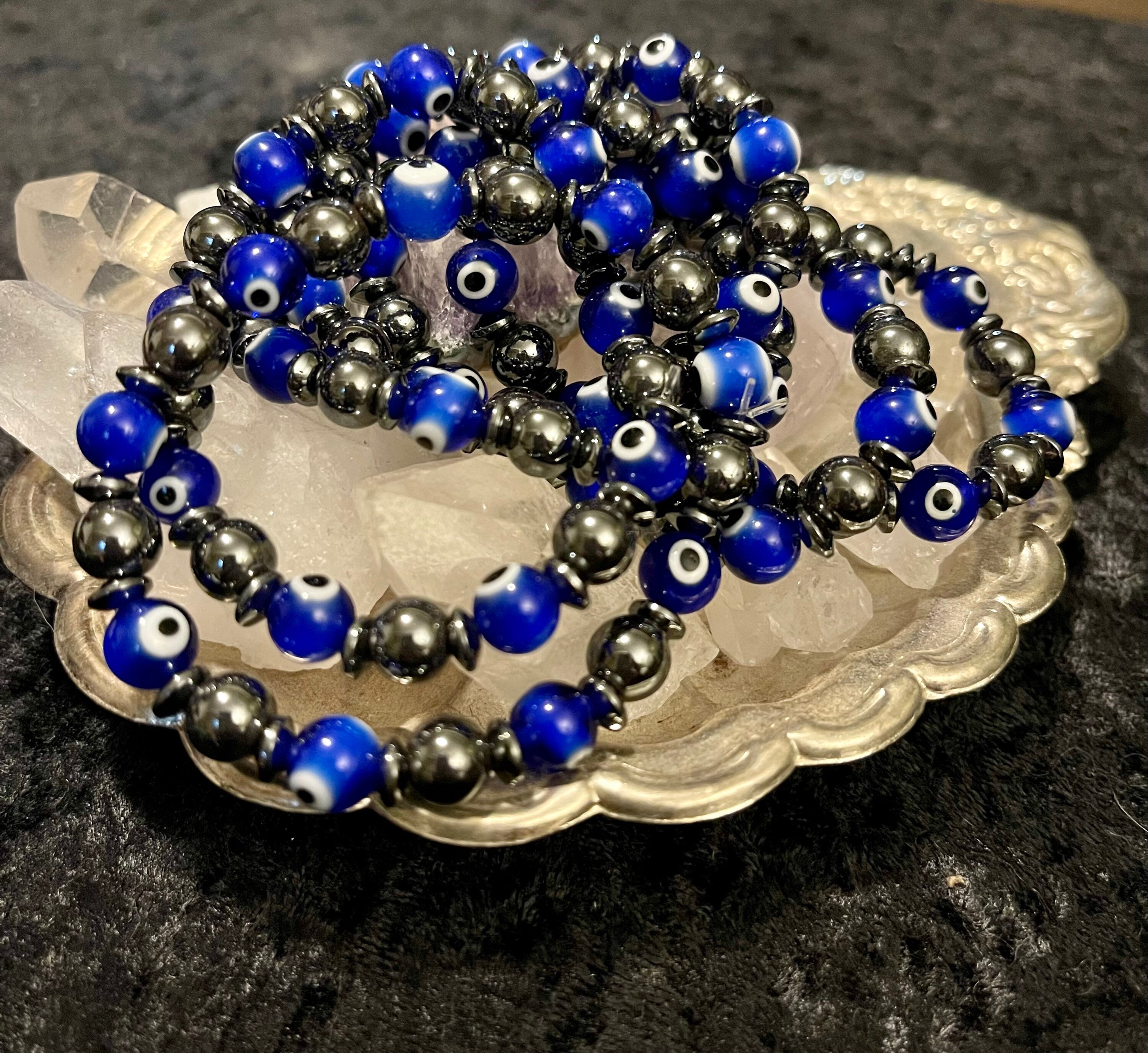 Spirit Guard Hematite Evil Eye Bracelet 