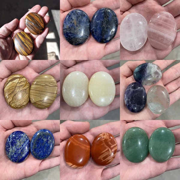Natural Crystal Worry stone, Palm Stone, Thumb stone, Crystal Healing