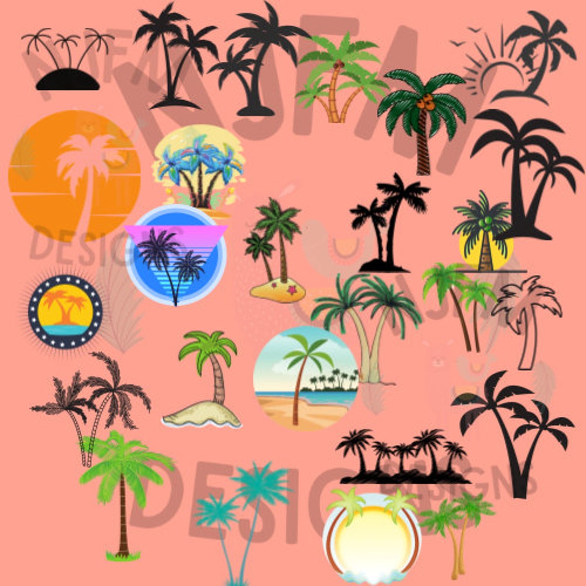 Palm Tree Svg Bundle Palm Tree Clipart Summer Svg Beach Etsy My XXX