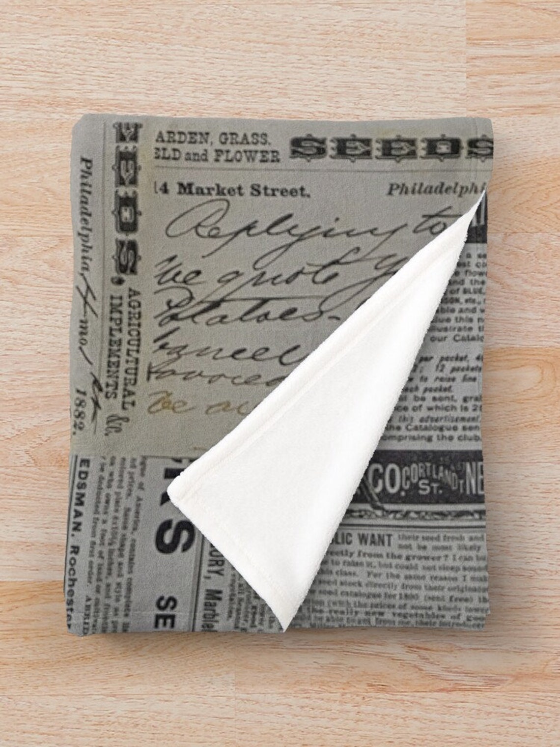 Decorative Throw Blanket Newspaper Print Headlines of Etsy