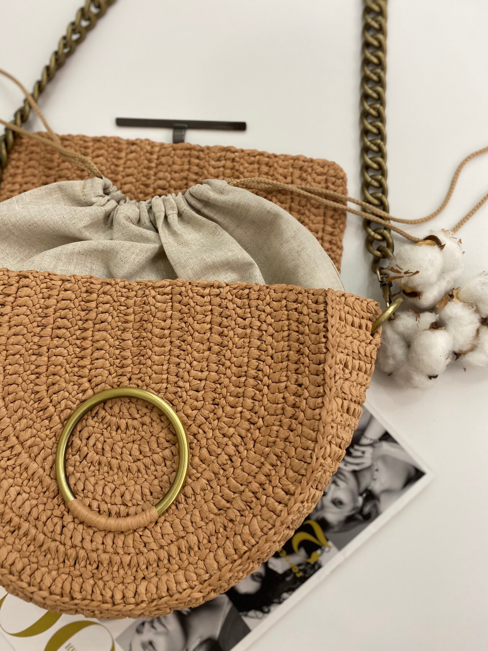 Bolso rafia bolsa de rafia natural bolsa de rafia con cuero Etsy