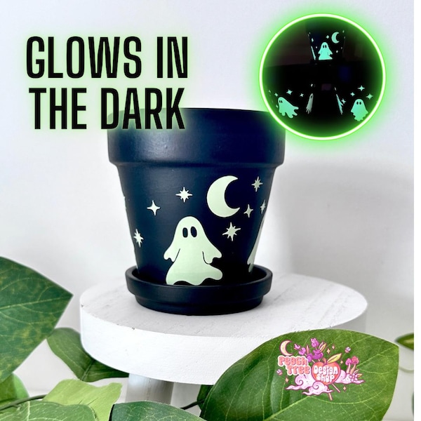 Ghost Planter, Glow in the Dark Planter, Haunted Garden, Halloween Planter, Cute Ghost Decor, Spooky Planter, Halloween Decor, Spooky Gifts