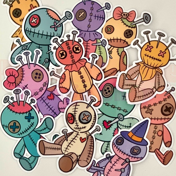Creepy Cute Voodoo Doll Stickers, Creepy Doll Sticker, Mystery Sticker Pack