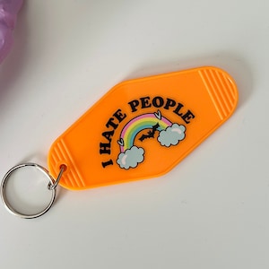 Creepy Cute Keychain, Pastel Goth Accessories, Funny Motel Keychain, Gifts for Friend, New Driver Gifts, Groovy Keychain, Sarcastic Keychain