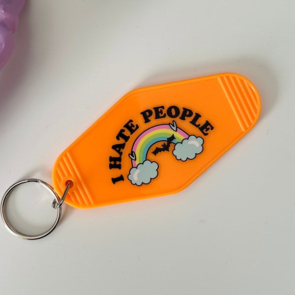 Creepy Cute Keychain, Pastel Goth Accessories, Funny Motel Keychain, Gifts for Friend, New Driver Gifts, Groovy Keychain, Sarcastic Keychain