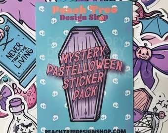 Paquete de pegatinas góticas pastel misteriosas: 20 pegatinas impermeables de Halloween