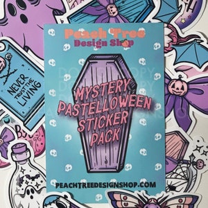 Mystery Pastel Goth Sticker Pack: 20 Waterproof Halloween Stickers