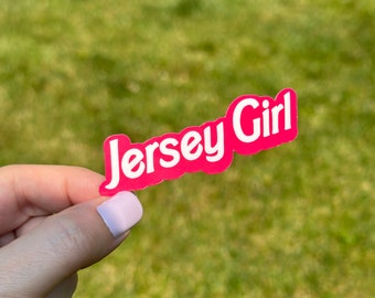 Jersey Girl sticker, Fun 80s style stickers, New Jersey gifts, Jersey Shore, Jersey Girls, Pink Girly Sticker, birthday gift for her
