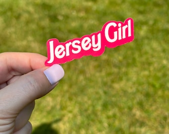 Jersey Girl sticker, Fun 80s style stickers, New Jersey gifts, Jersey Shore, Jersey Girls, Pink Girly Sticker, birthday gift for her