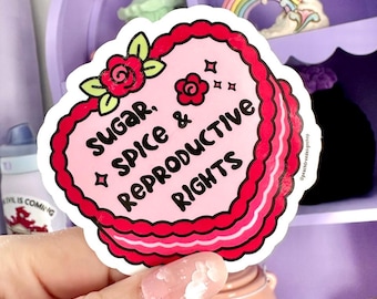 Sugar, Spice & Reproductive Rights Sticker, Women's Rights Magnet, Gifts for Liberal Women, political stickers, Abortion is healthcare art