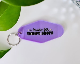 Retro Keychain Women, Thrift Shop Weirdo, Motel Keychain, Funny Gifts for Friends, New Driver Gifts, Groovy Keychain, Thrift Store Finds