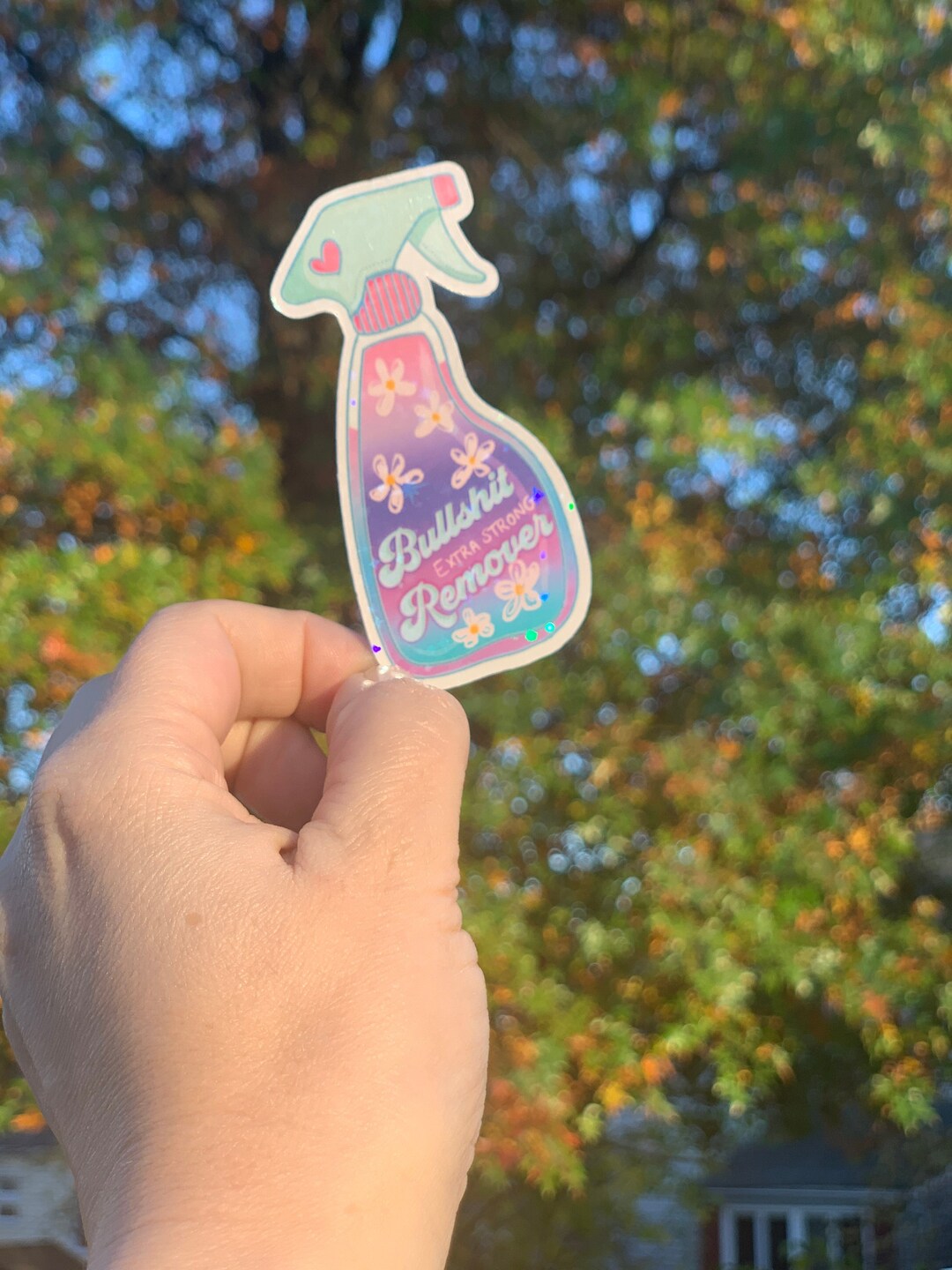 Bulshit Remover Sticker Bullshit Remover Cute Pastel Spray Starry Sticker, Self Care Gift ...