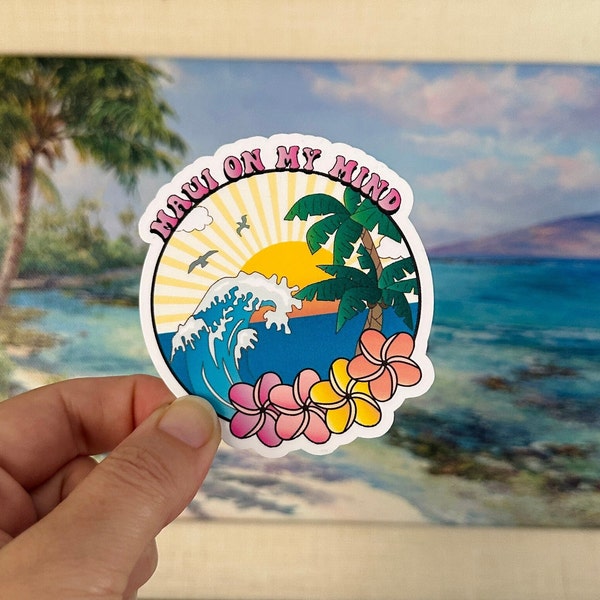 Sticker Lahaina Strong (tous les profits sont reversés à Maui Fire Relief), Maui Strong, Collecte de fonds à Maui, Lahaina Art, Banyan Tree, Lahaina, Sticker Hawaï