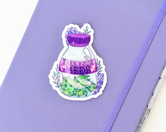 Take Your Meds Sticker, Stoner Gifts, Cute gift for Stoner, Cannabiss accessories, Pastel Cute Canabiss, best buds gift, pretty stoner