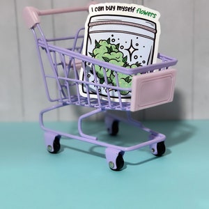 I can buy myself flowers sticker, Pothead Gifts, Stoner stickers, Adult Stickers for Water Bottle, weed nugget sticker, cute stoner gifts image 2