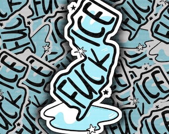 Fuck Ice Vinyl Sticker NJ Edition, Abolish Ice Magnet, Immigrant Rights Activist Decal, I love NJ Gifts, New Jersey Art, fdt Merch, RLS Scum