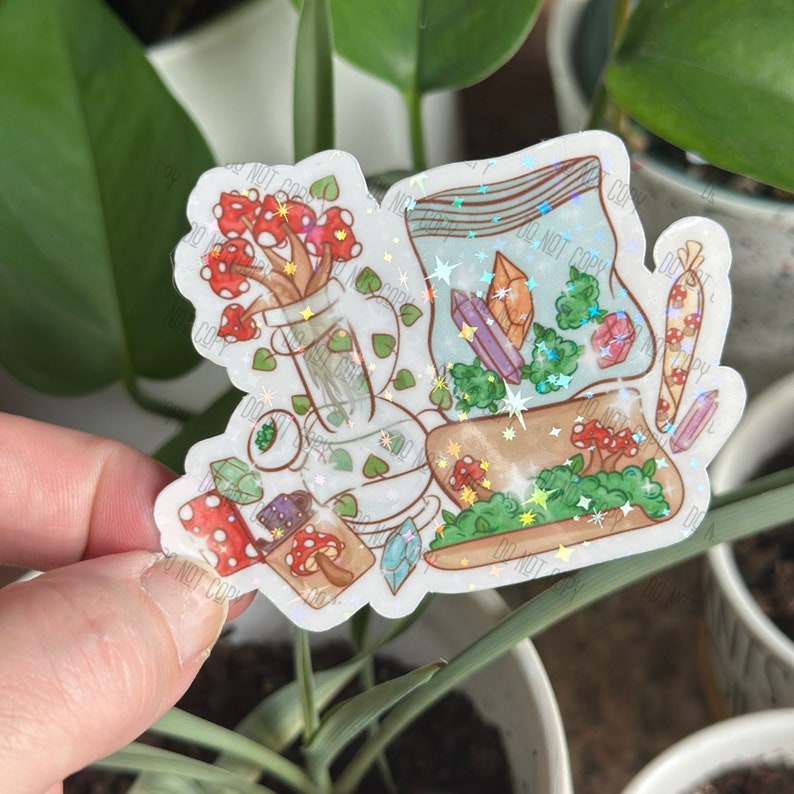 Stoner Stickers, Cottagecore Stickers, Magic Mushroom Sticker, Pothead Gifts, Stoner Gifts for Her, Adult Stickers for Water Bottle image 2