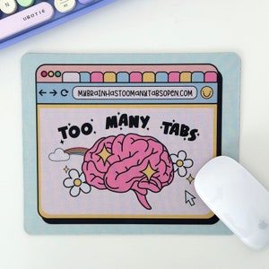 Cute Mouse Pad, Office Accessories for women, gifts for her, mouse pad, fun desk decor, retro home office, pad for office, mental health pad