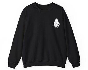 Ghost Embroidered Sweatshirt, Spooky cozy sweatshirt, gift for halloween lover, Ghost Lover Gift, Simple Halloween Shirt, Ghost Crewneck