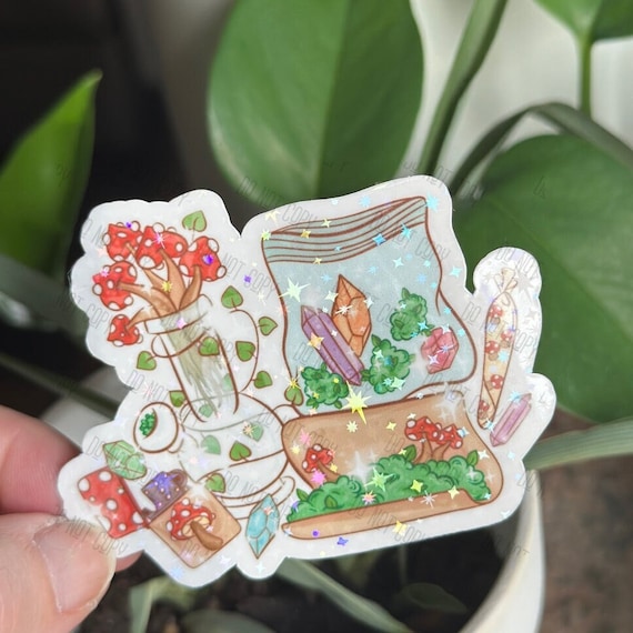 Stoner Stickers, Cottagecore Stickers, Magic Mushroom Sticker, Pothead Gifts, Stoner Gifts for Her, Adult Stickers for Water Bottle