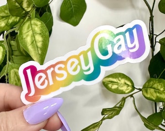 Jersey Gay Pride Sticker, LGBTQ Rainbow Magnet, NJ Pride