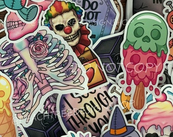 Mystery Spooky Sticker Pack: Halloween Creepy Pastel Goth Stickers